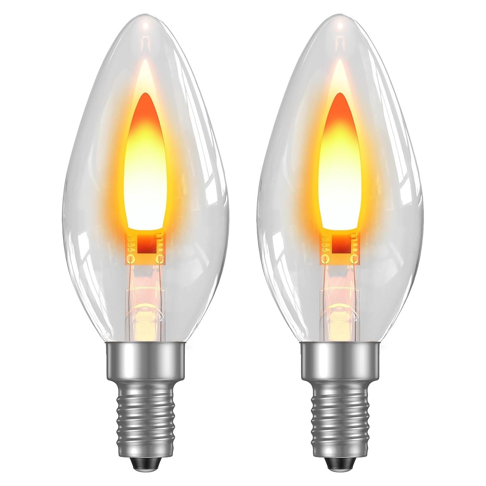 Bombillas LED E12 Hompavo con Efecto Llama Realista - Paquete de 2