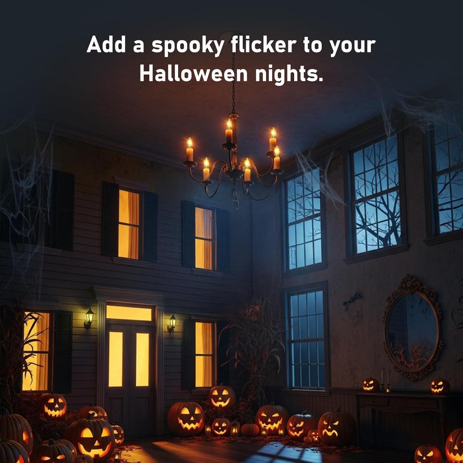 Bombillas LED E12 Hompavo con Efecto Llama Realista - Paquete de 2