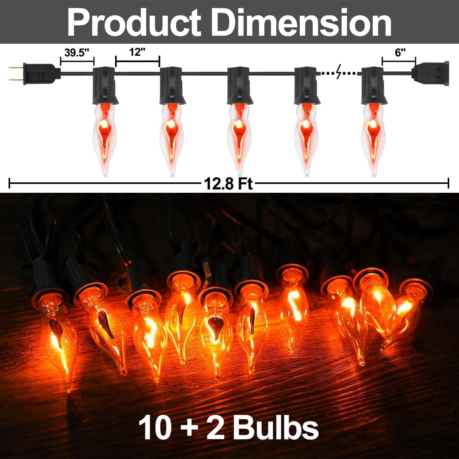 Luces de Cuerda Parpadeantes SOTOPOO 12.8 Pies E12 Halloween