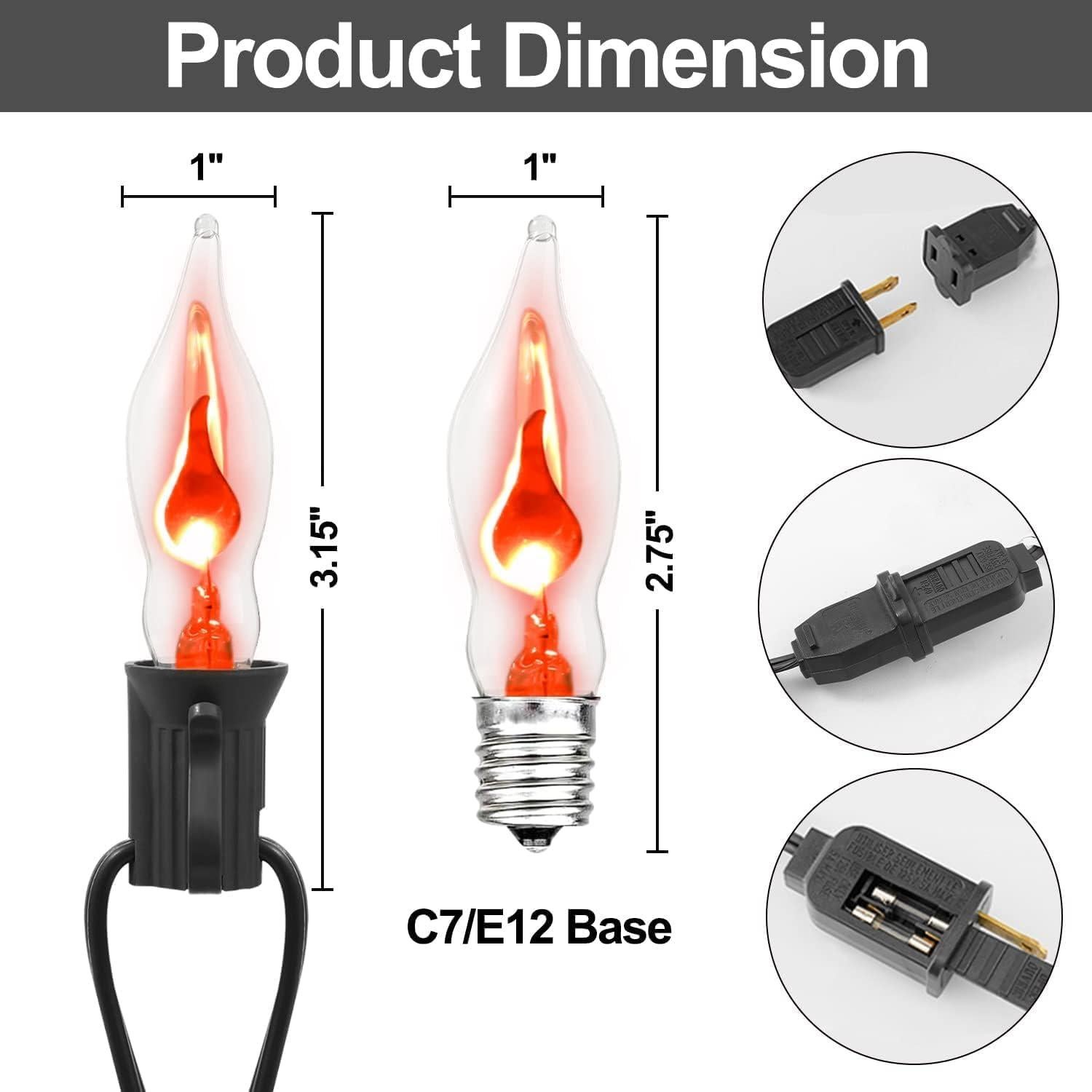 Luces de Cuerda Parpadeantes SOTOPOO 12.8 Pies E12 Halloween