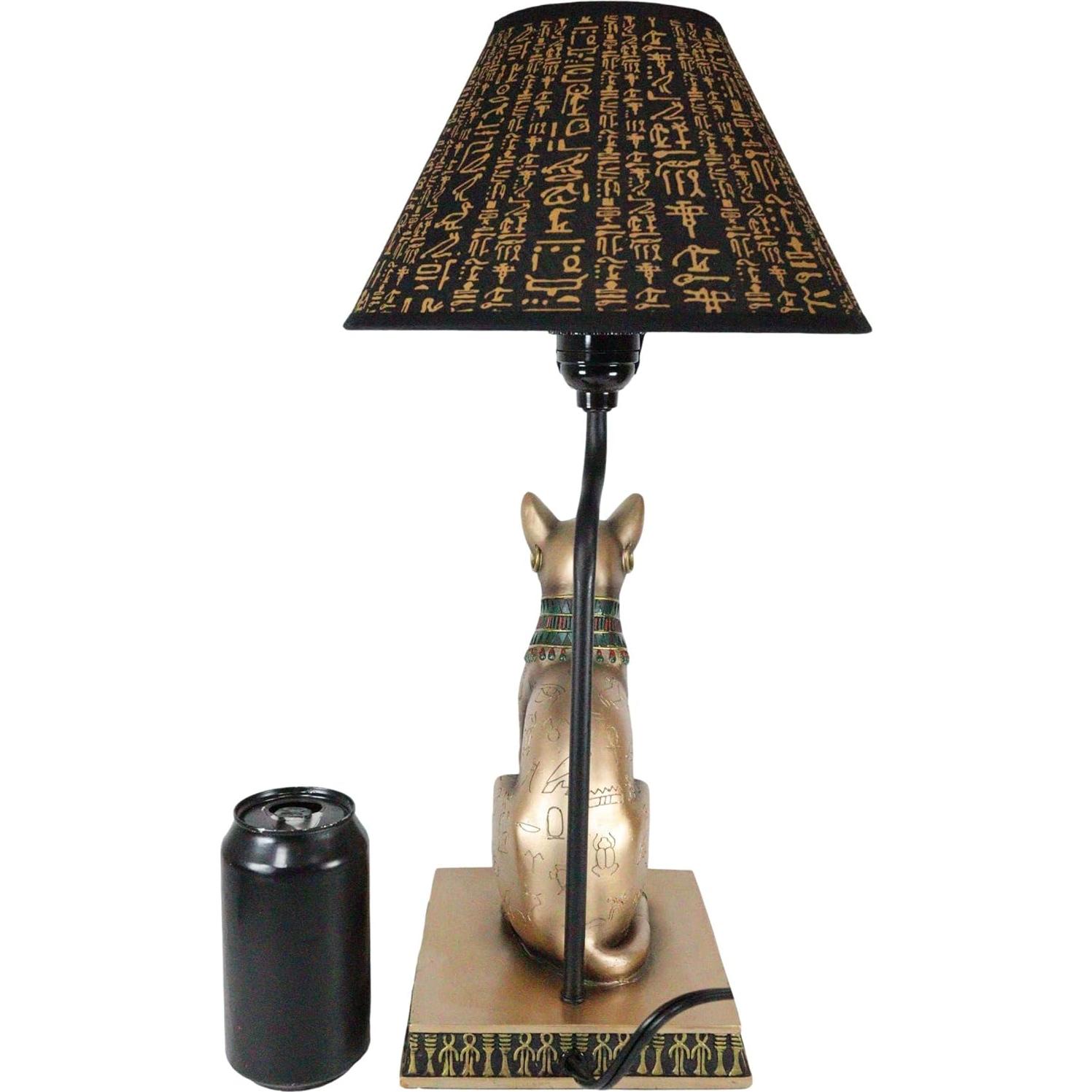 Lámpara de Mesa Bastet Egipcia Gato 45.72 cm Bronce