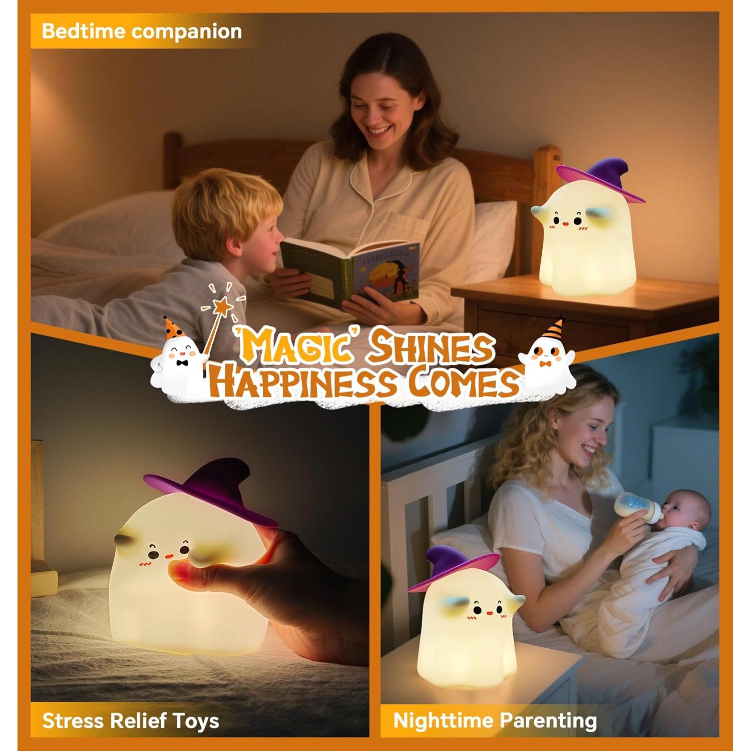 Luz Nocturna Fantasma Cuxichuxinxi 9.9x10.5cm Recargable USB