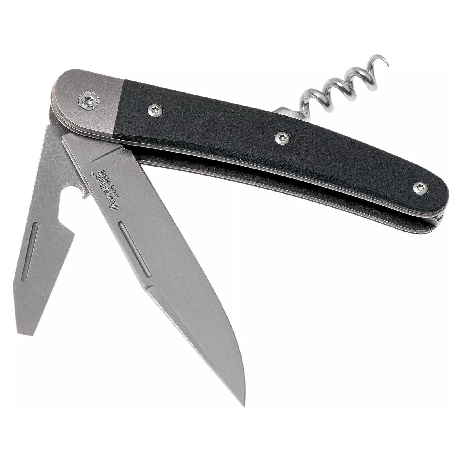 Cuchillo Plegable LionSTEEL JACK 3 Multiherramienta G10 Negro