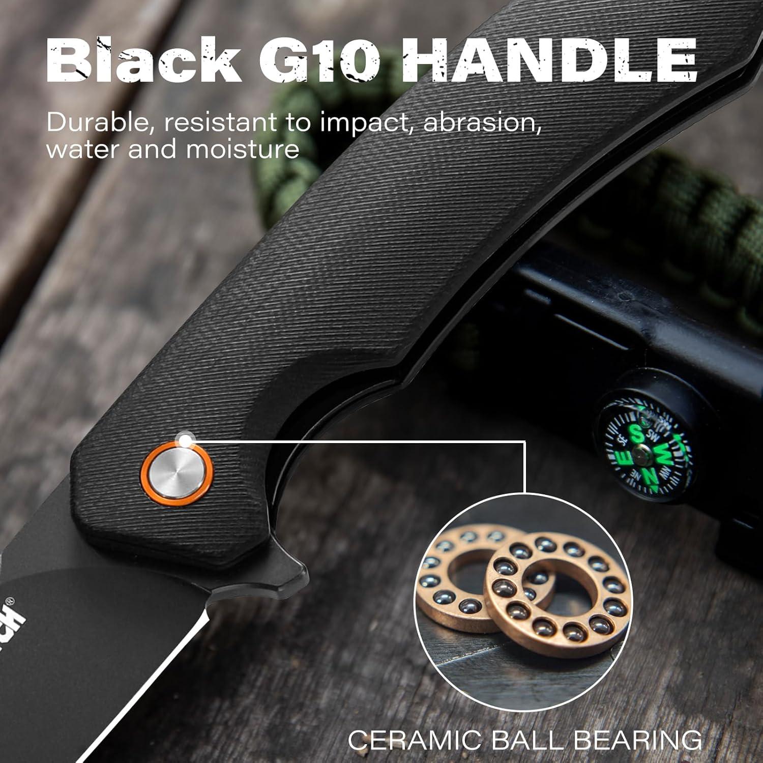 Cuchillo de bolsillo Dispatch DP8076-SB, acero D2, 8.36 cm