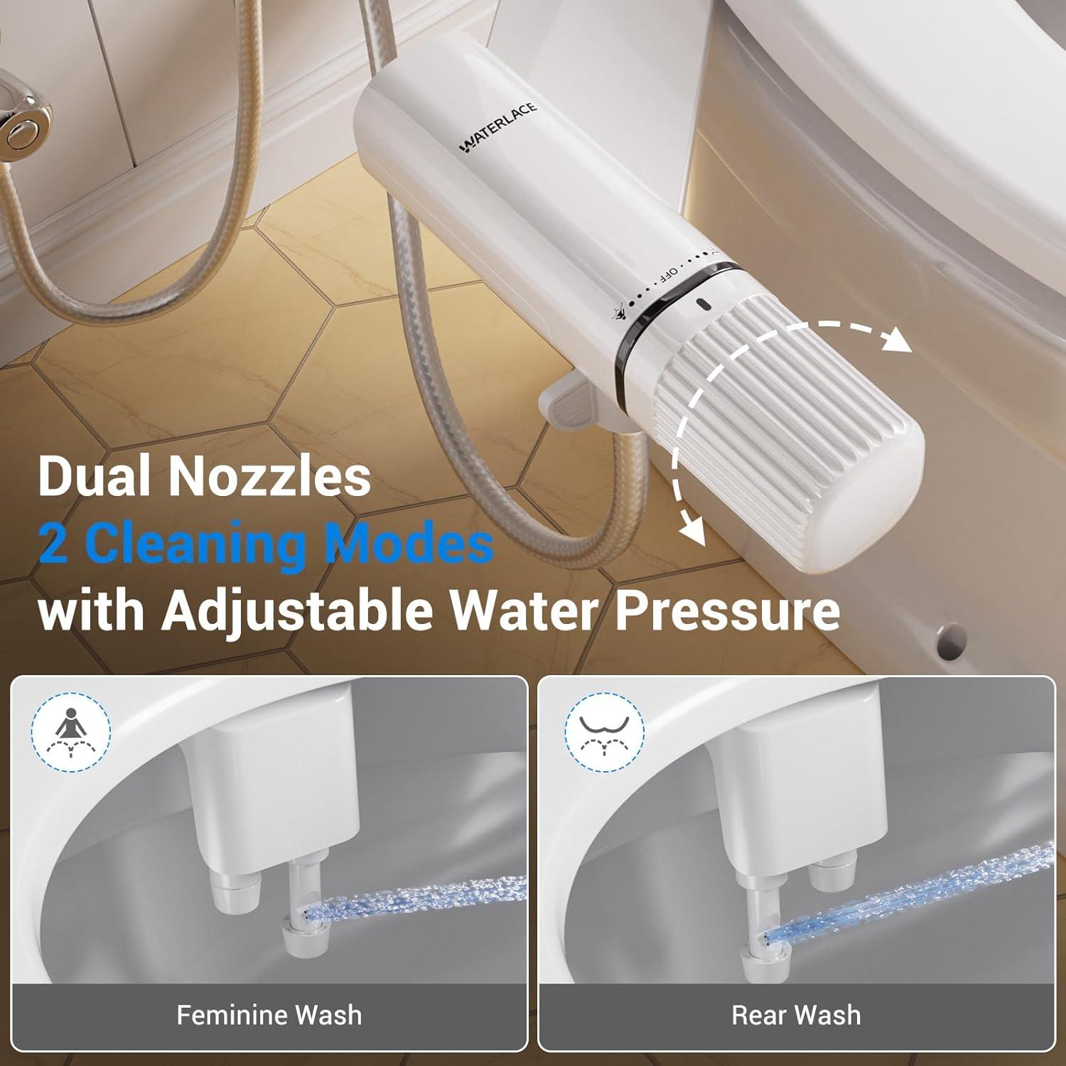 Accesorio de Bidet Waterlace - Duales Boquillas Retráctiles