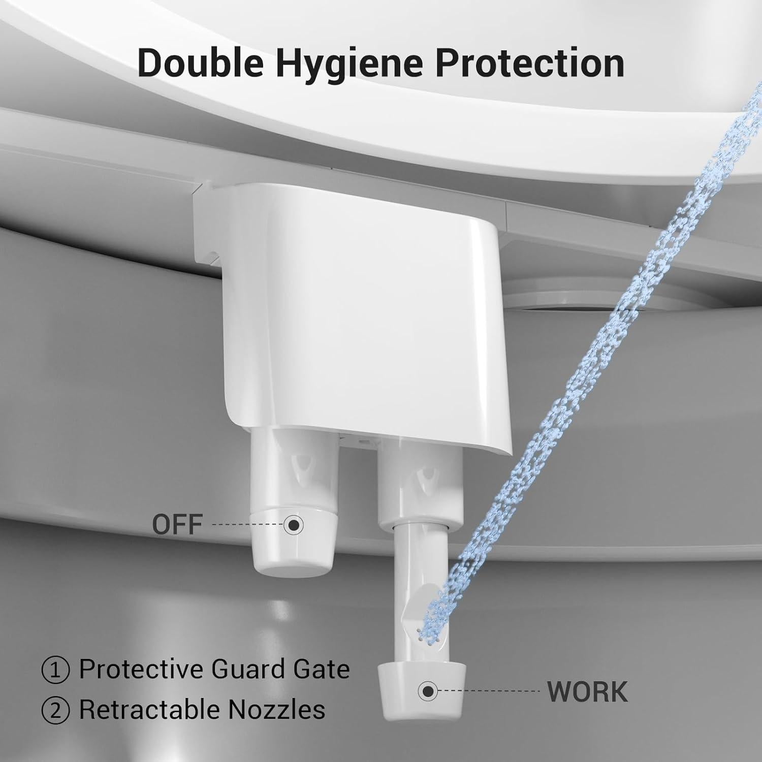 Accesorio de Bidet Waterlace - Duales Boquillas Retráctiles