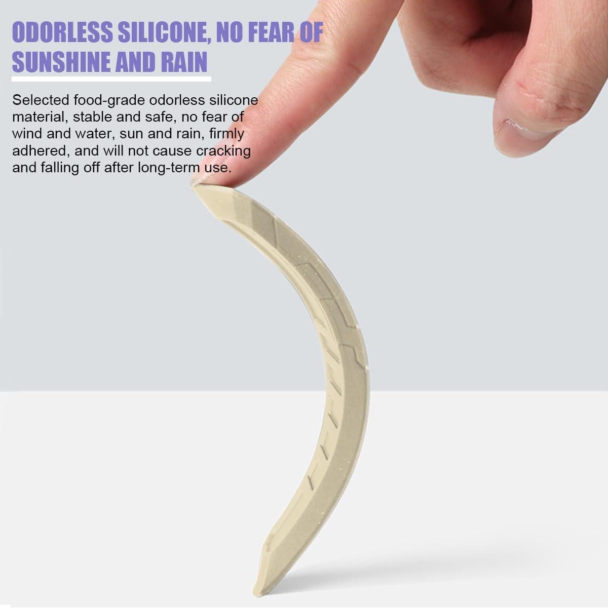 Car Door Edge Guard, 4PCS Silicone Anti-Collision Self-Adhesive Vehicle Door Protector Trim Strip, Anti-Scratch Auto Decorative Stickers, Universal for Sedan Truck SUV (Beige)