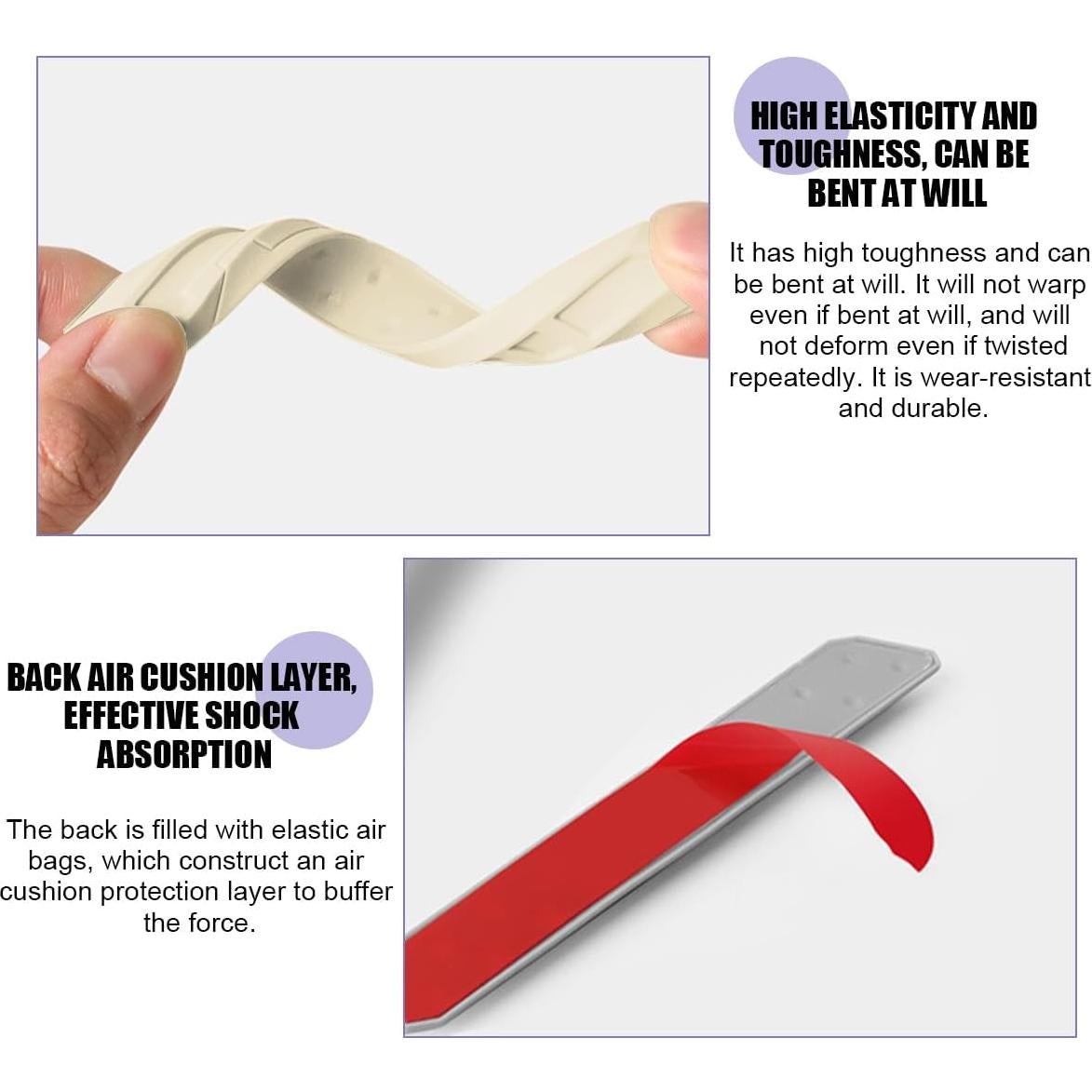 Car Door Edge Guard, 4PCS Silicone Anti-Collision Self-Adhesive Vehicle Door Protector Trim Strip, Anti-Scratch Auto Decorative Stickers, Universal for Sedan Truck SUV (Beige)