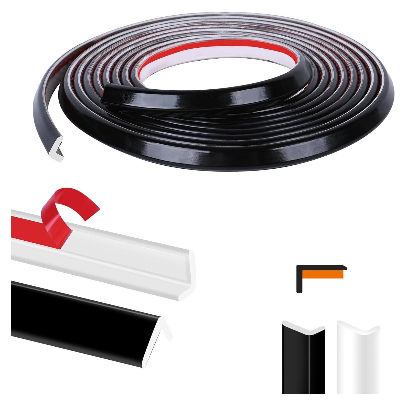 Bisel Autoadhesivo Kikerike 10 Pies PVC Negro para Azulejos