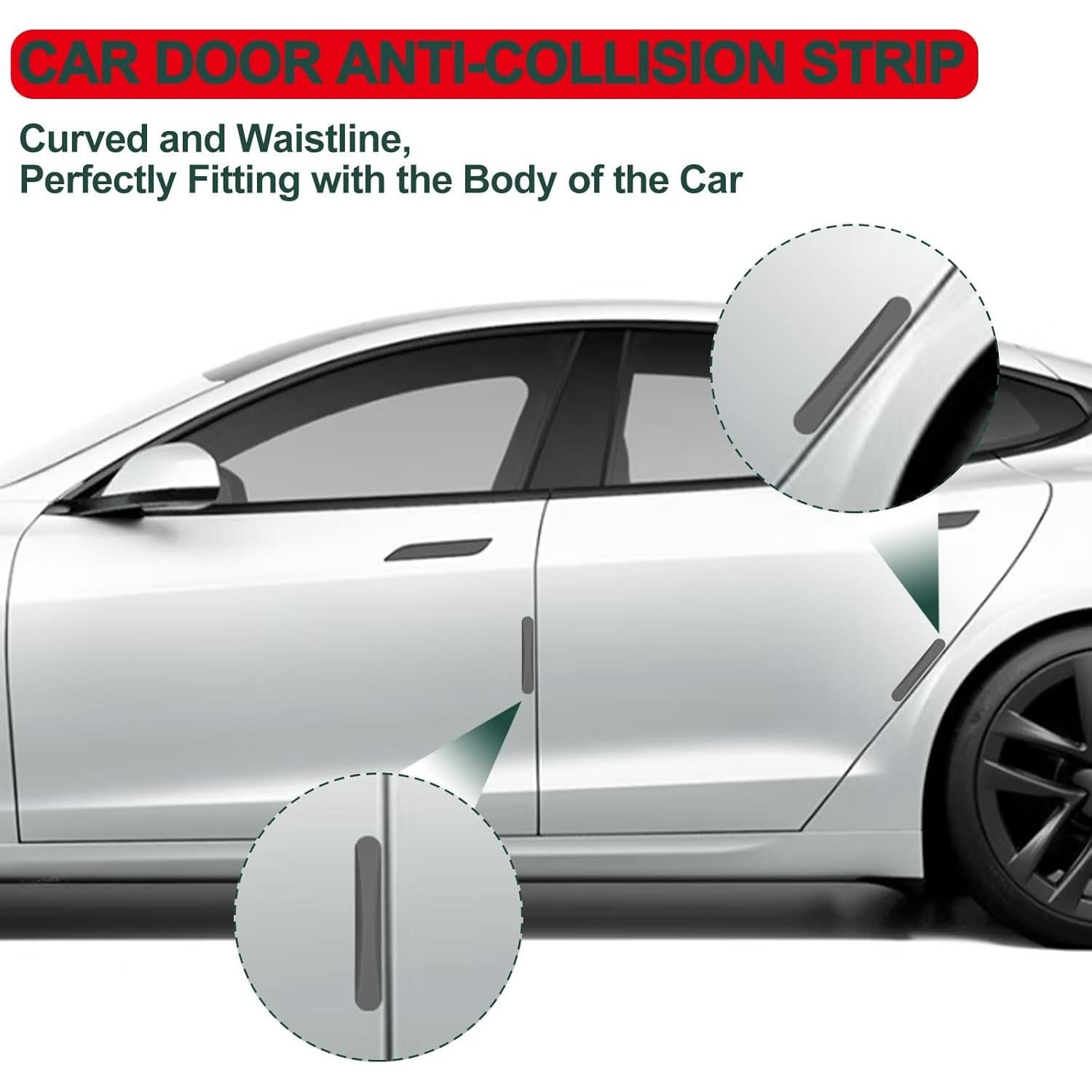 Tira Anticolisión para Puertas de Auto XXXPOWERXXX Gris - Paquete de 4