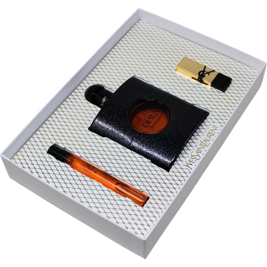 Conjunto de Regalo Yves Saint Laurent Black Opium 85ml + 10ml + Labial Rouge