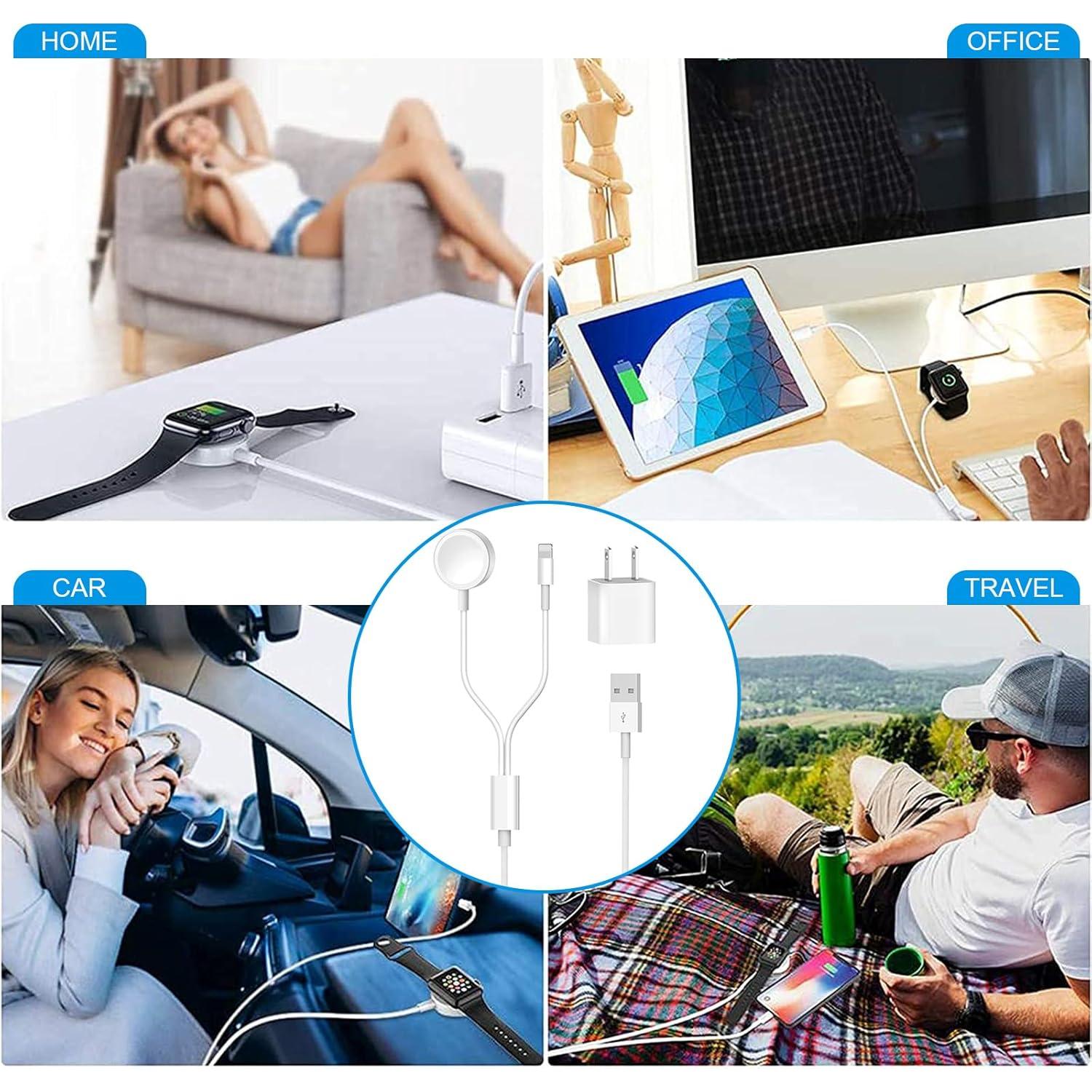 Cargador 2 en 1 Apple para iPhone y Reloj - 2m USB