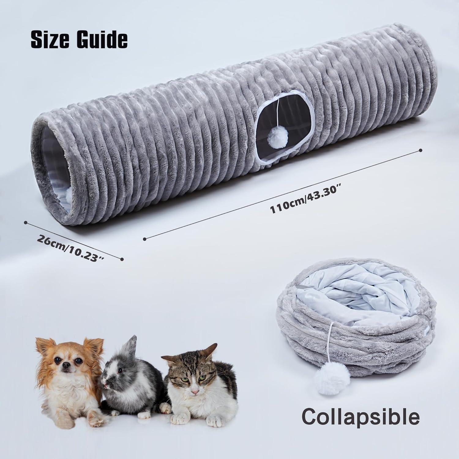 Túnel de Gato Colapsable FORMYCATIE 109 cm Rayas Grises