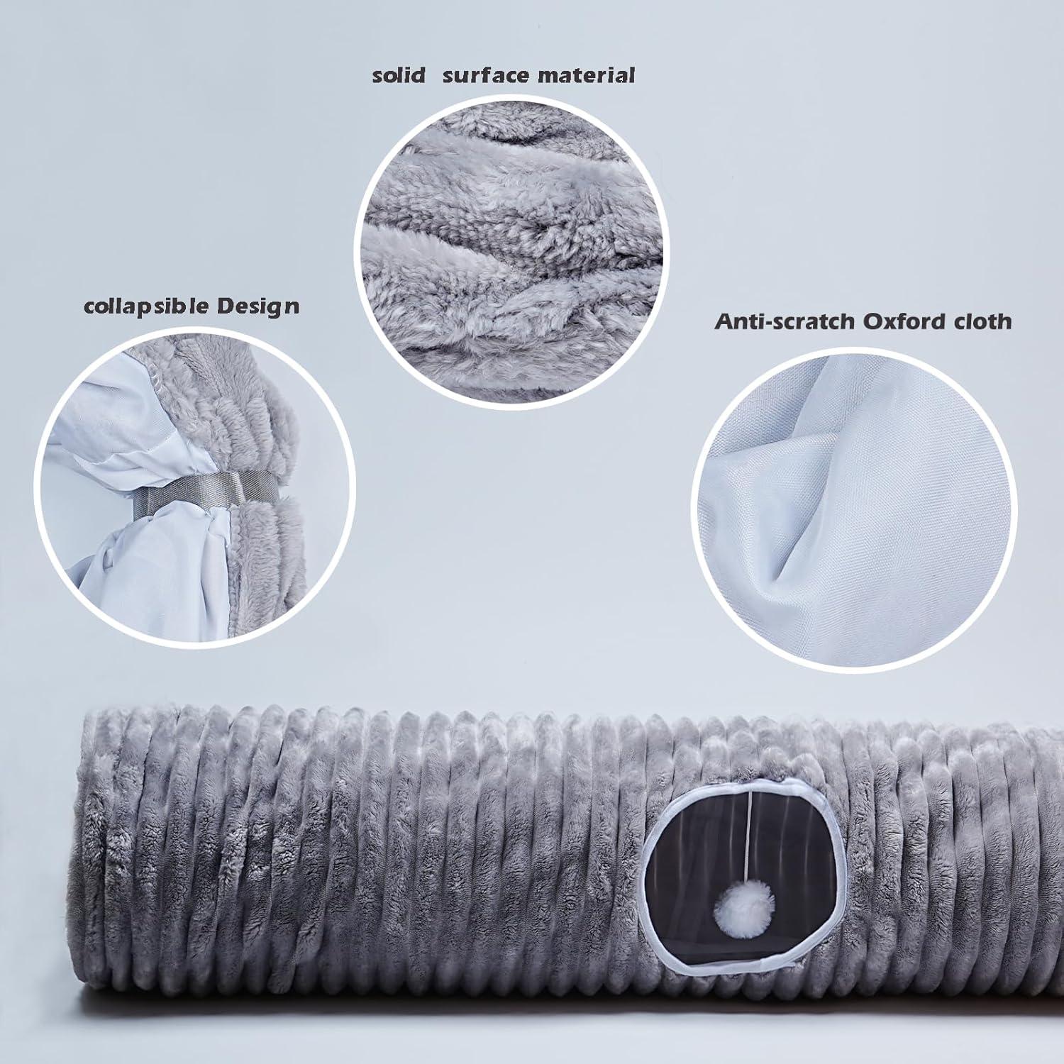 Túnel de Gato Colapsable FORMYCATIE 109 cm Rayas Grises