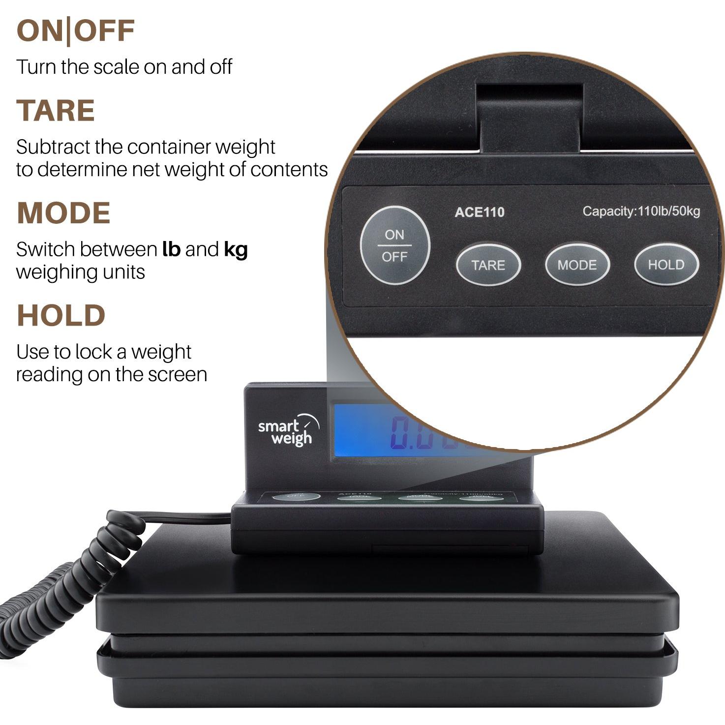 Báscula Digital de Envío Smart Weigh ACE110 50 kg 0.1 g