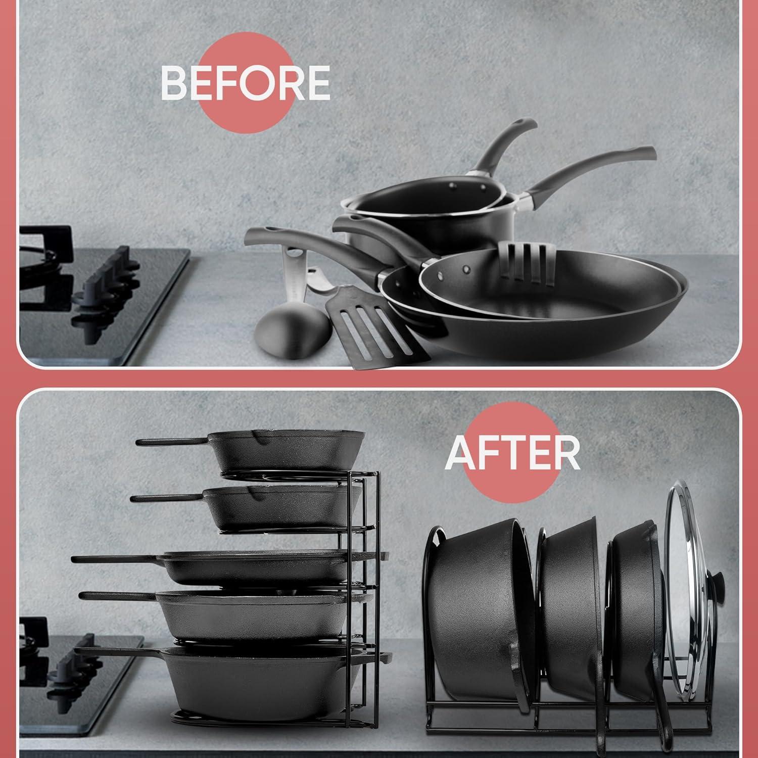 Organizador de Ollas y Sartenes Extreme Matters 5 Niveles Negro