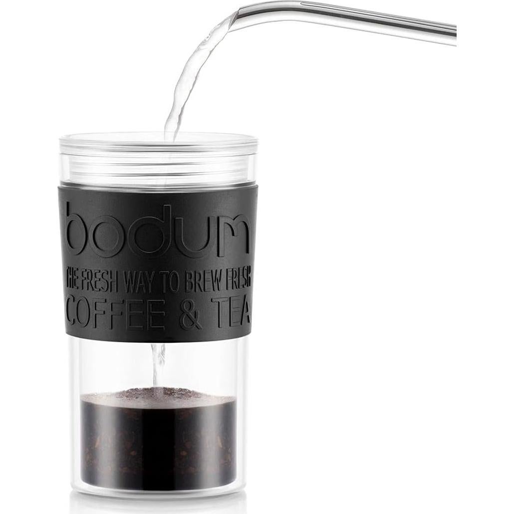 Taza Aislada Bodum TRAVEL PRESS 350 ml Negro Transparente