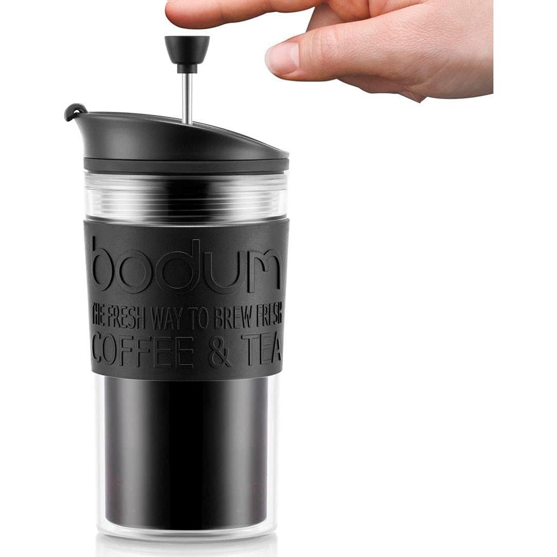 Taza Aislada Bodum TRAVEL PRESS 350 ml Negro Transparente