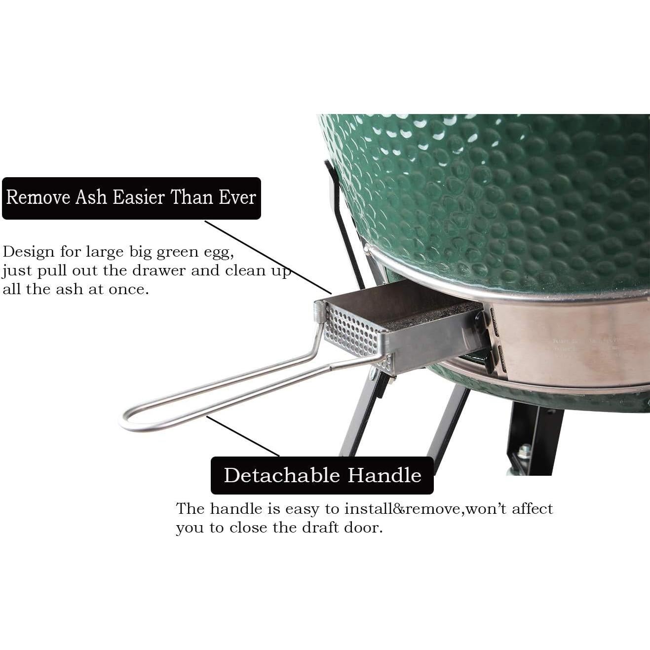 Cajón de Ceniza Dracarys para Big Green Egg Grande - Acero Inoxidable