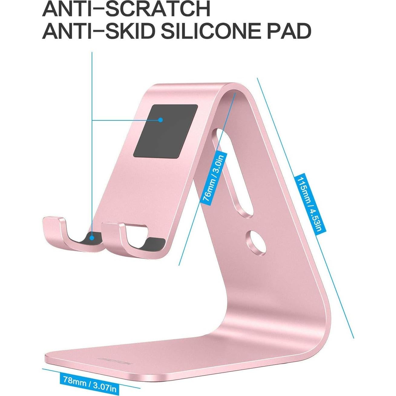 Soporte de Escritorio para Teléfono Móvil OMOTON Oro Rosa 4mm