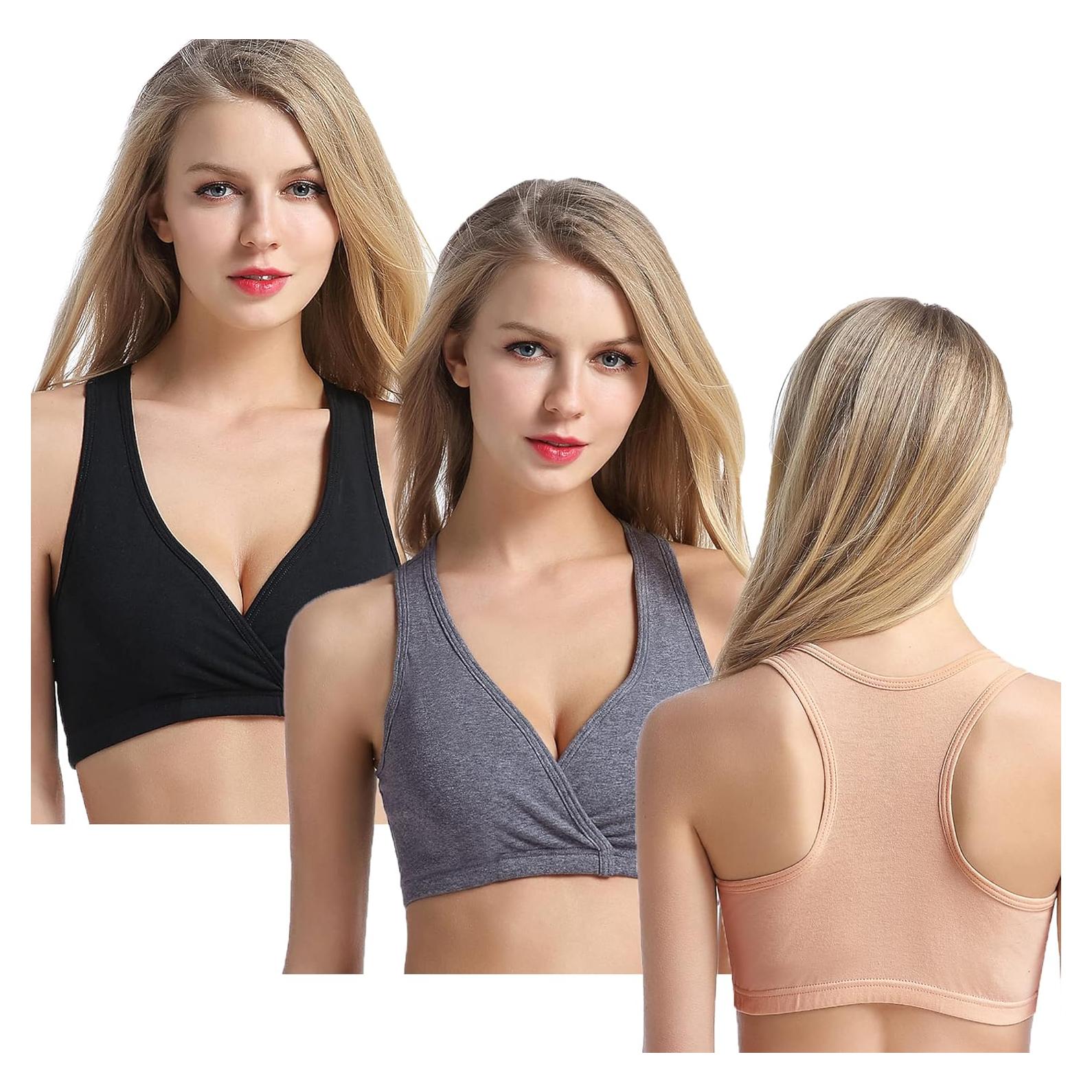 Sujetador de Maternidad Racerback CAKYE 3-Pack Algodón Mediano