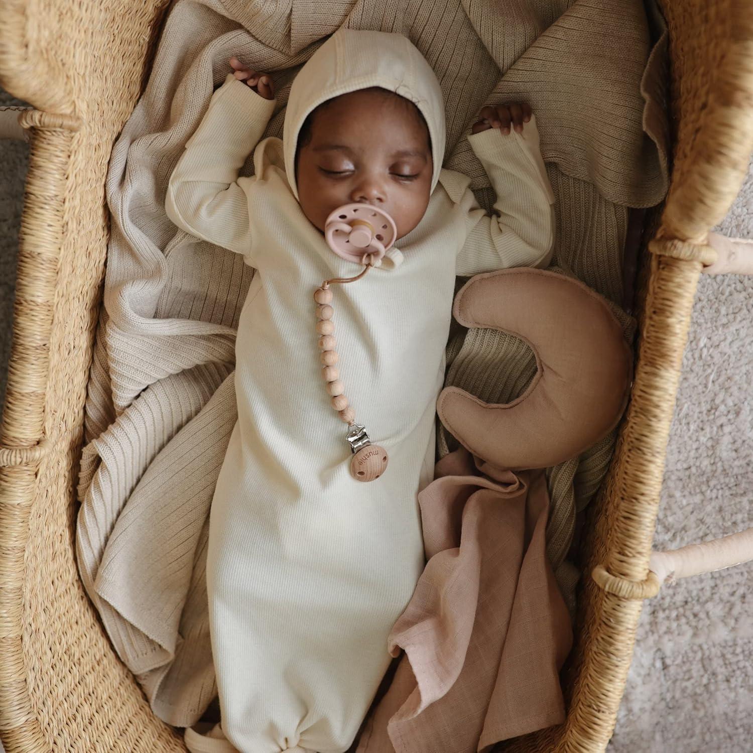 Manta de Seguridad para Bebé Mushie Luna Rosa 100% Algodón Orgánico