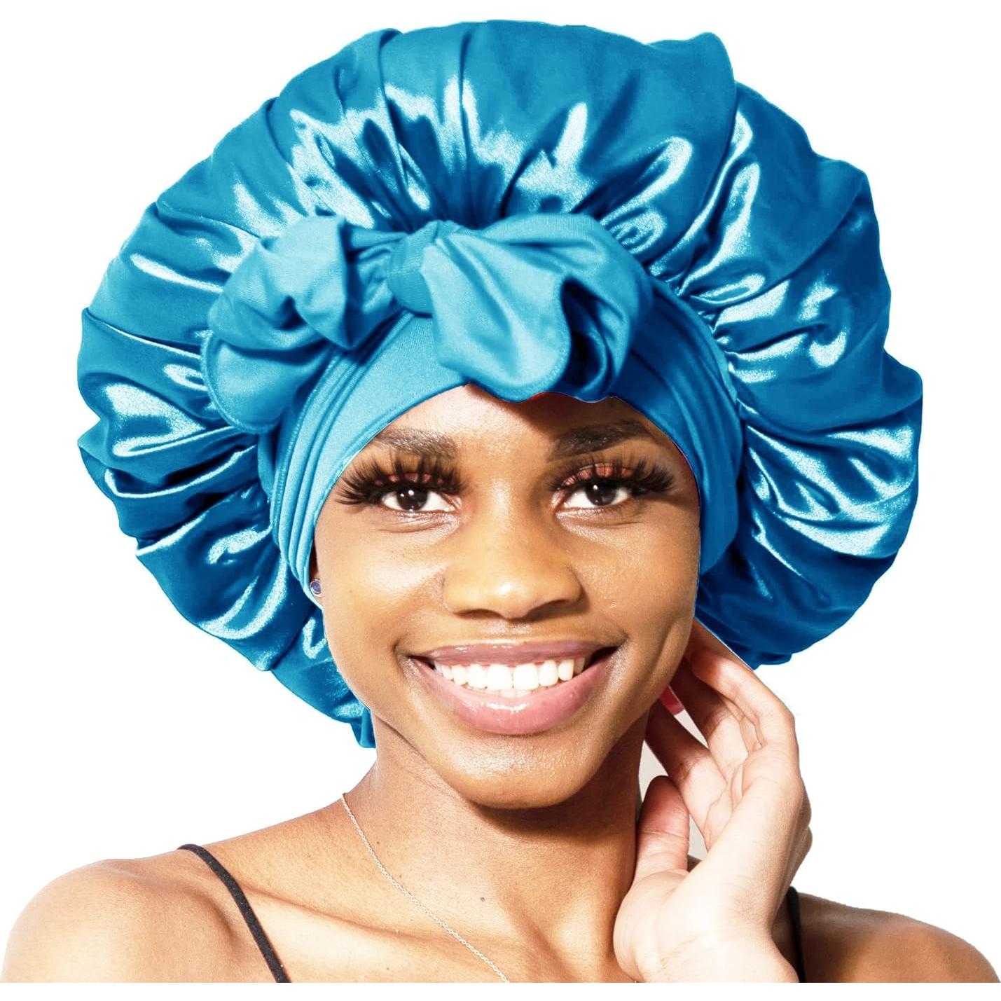 Bonete de Seda para Dormir Eastsun Aqua con Banda Ajustable