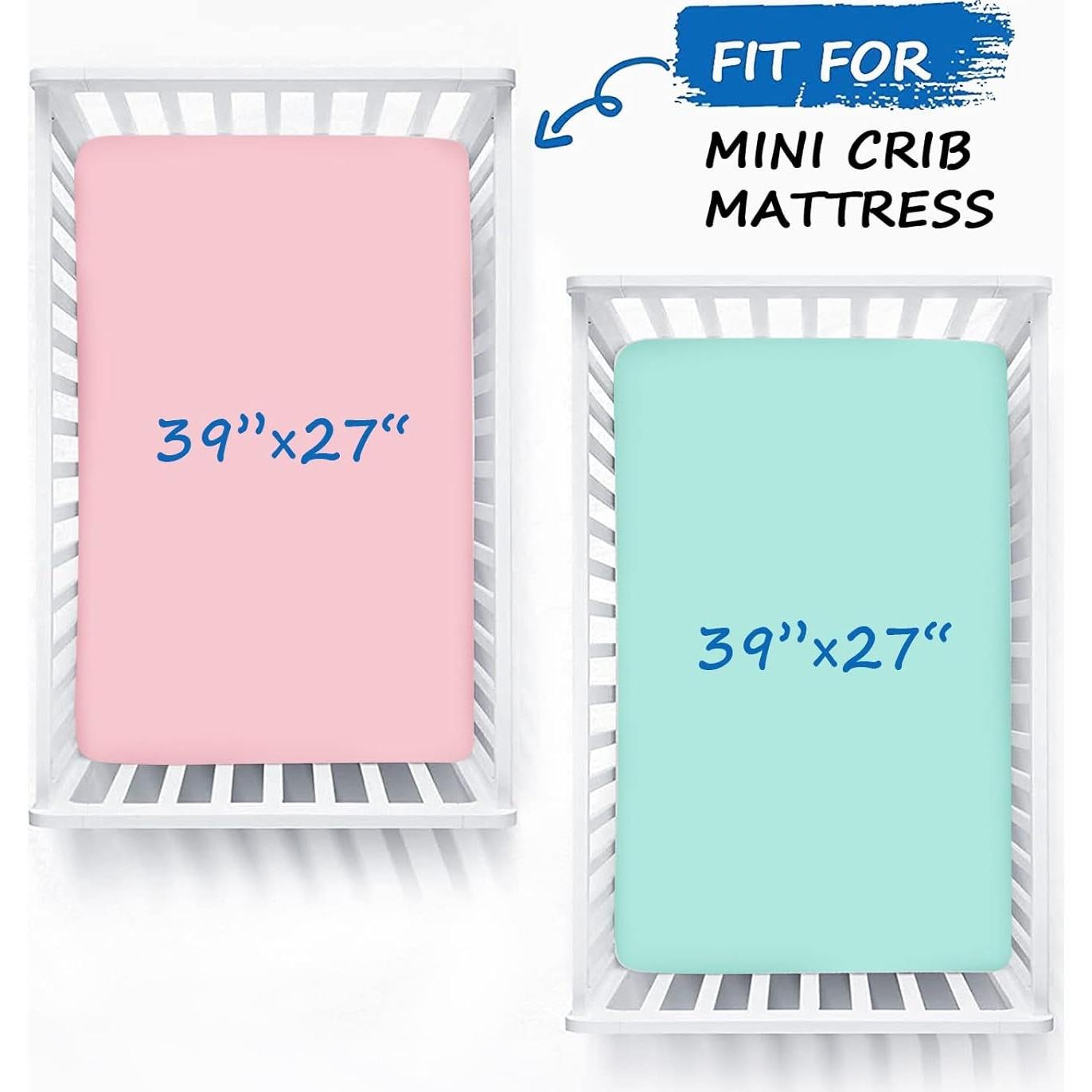 Sábanas para Cuna Mini Coldwind 2 Piezas Microfibra Azul y Rosa