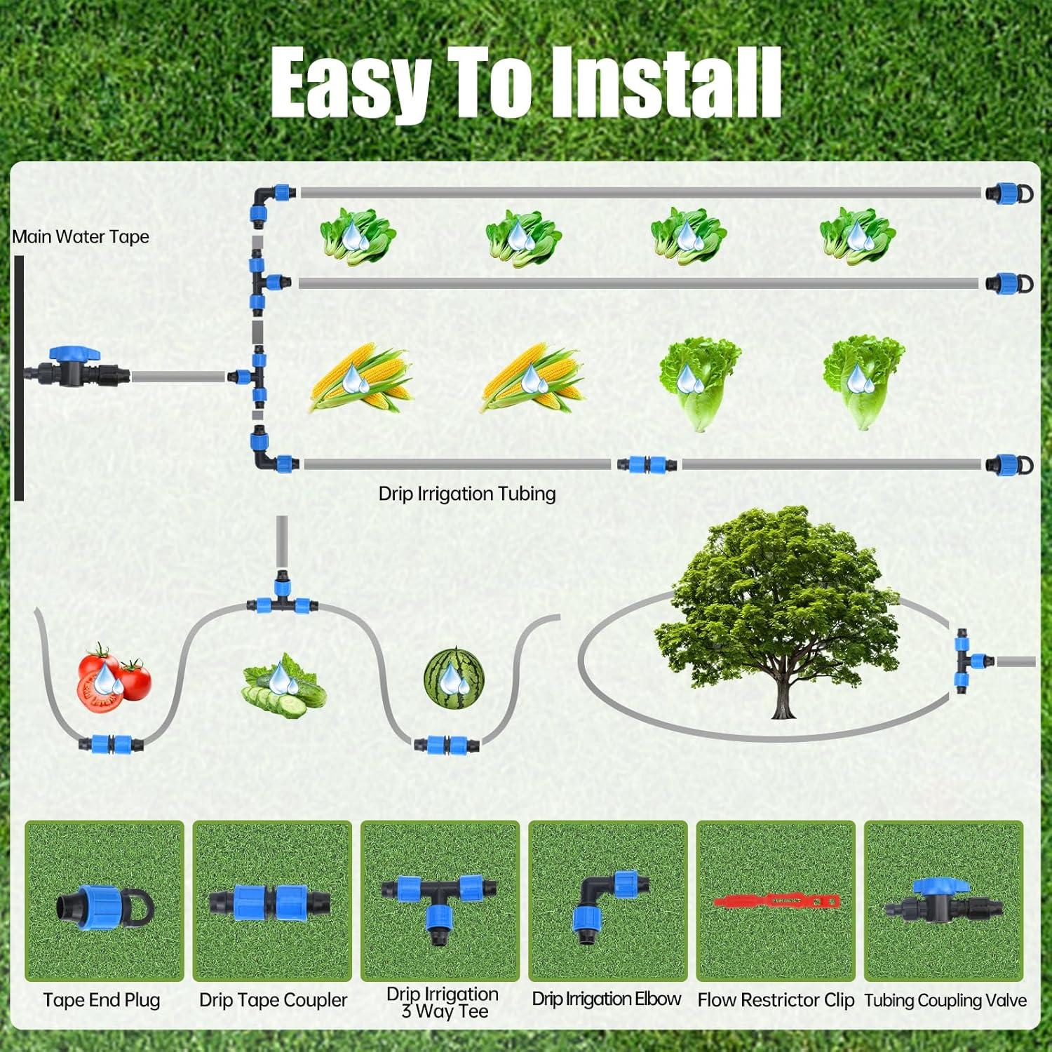 Kit de Riego por Goteo 500FT DarkTank 5/8" PE Reforzado