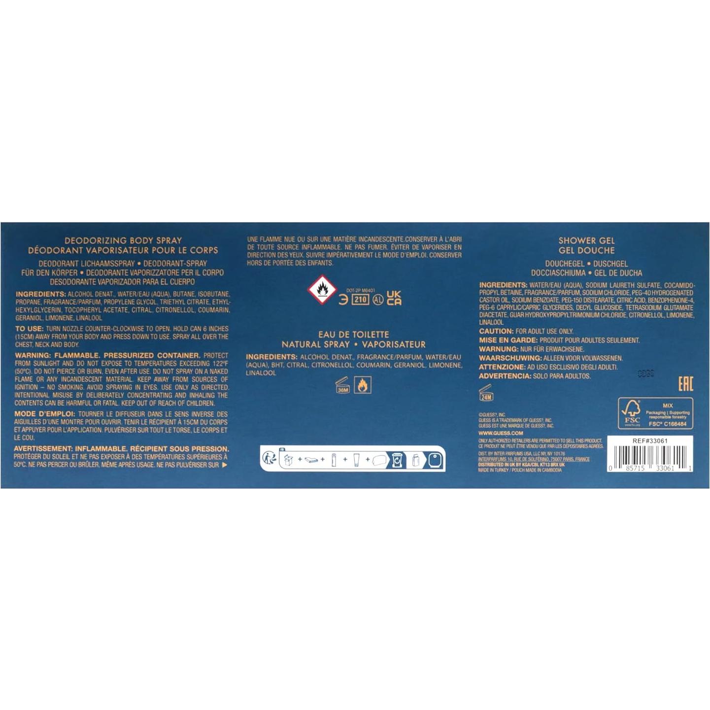 Set de Regalo Guess Uomo Acqua para Hombres 4 Piezas