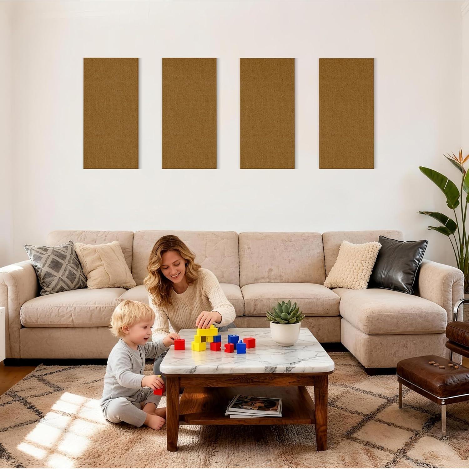 4 Paneles Acústicos Autoadhesivos Reverbeon 61x30.5cm Marrón