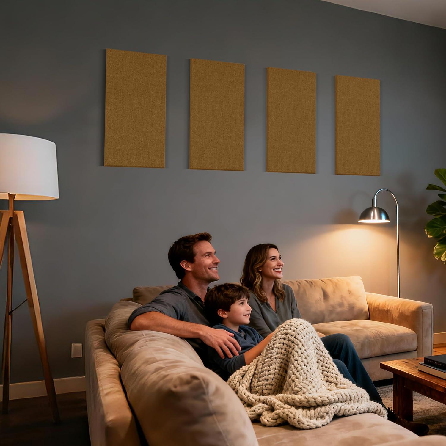 4 Paneles Acústicos Autoadhesivos Reverbeon 61x30.5cm Marrón