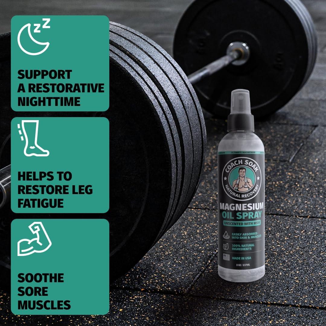 Conjunto de Spray y Loción de Aceite de Magnesio Coach Soak 2 Piezas