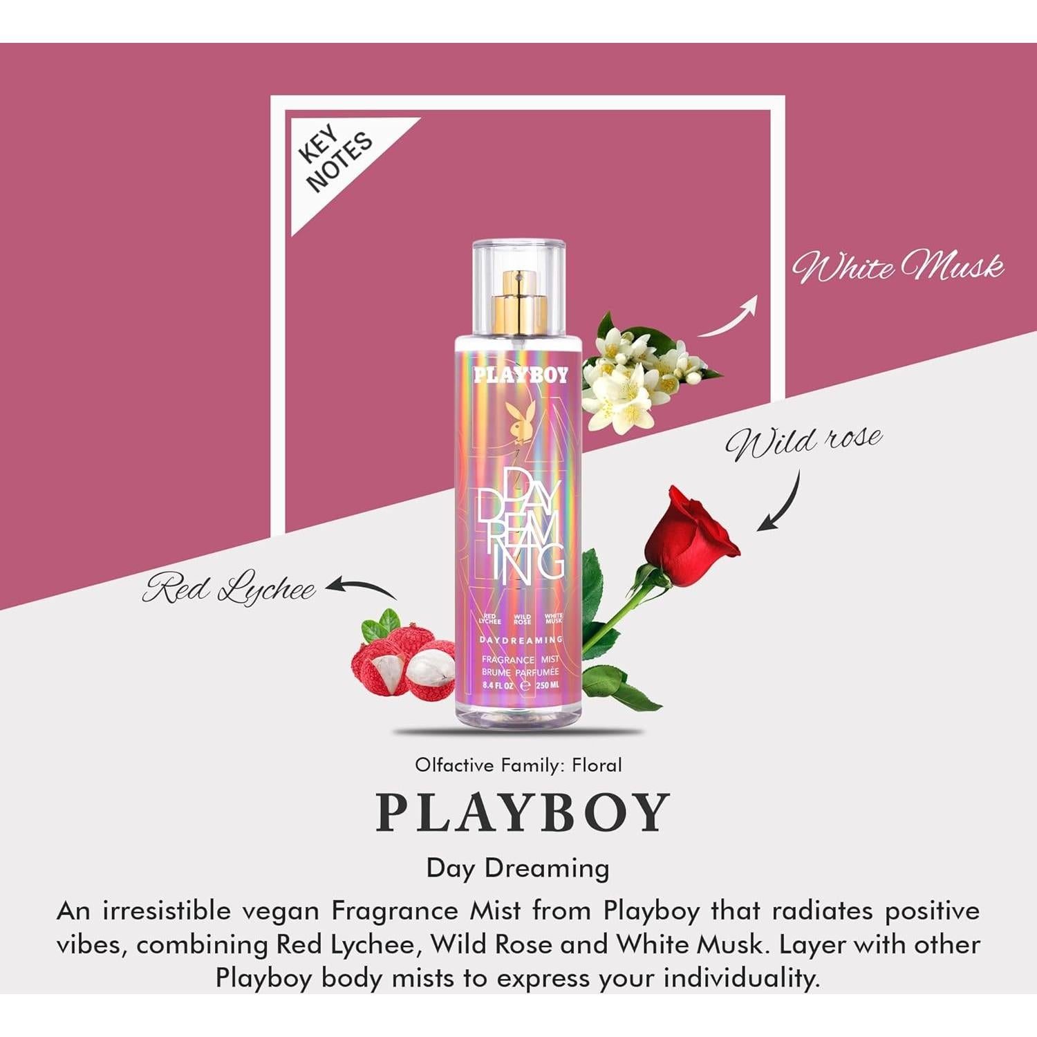 Bruma Corporal Daydreaming Playboy 238ml - Fragancia Femenina