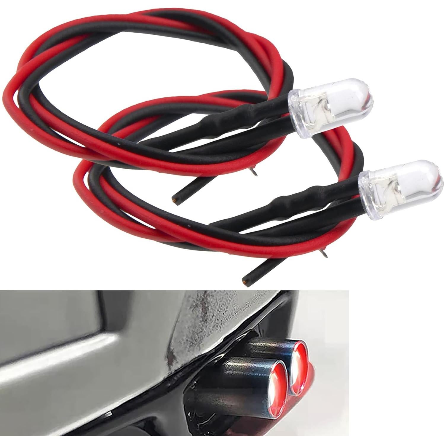 Tubería de Escape Simulación RC ShareGoo con LED Rojo 1/10