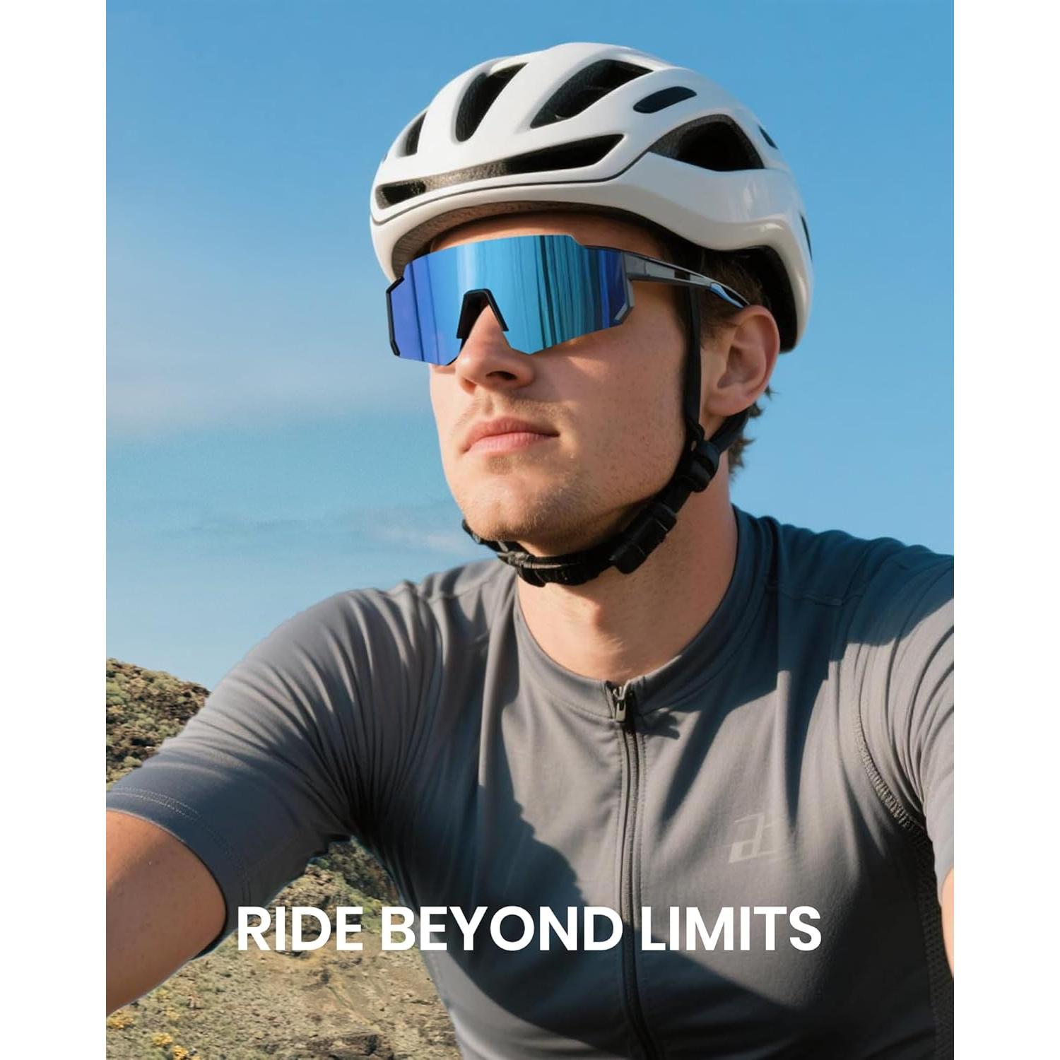 Cyxus One-Piece Lens Cycling Running Glasses for Men Women Polarized Sunglasses Lightweight Wraparound Fit for Sport P1178