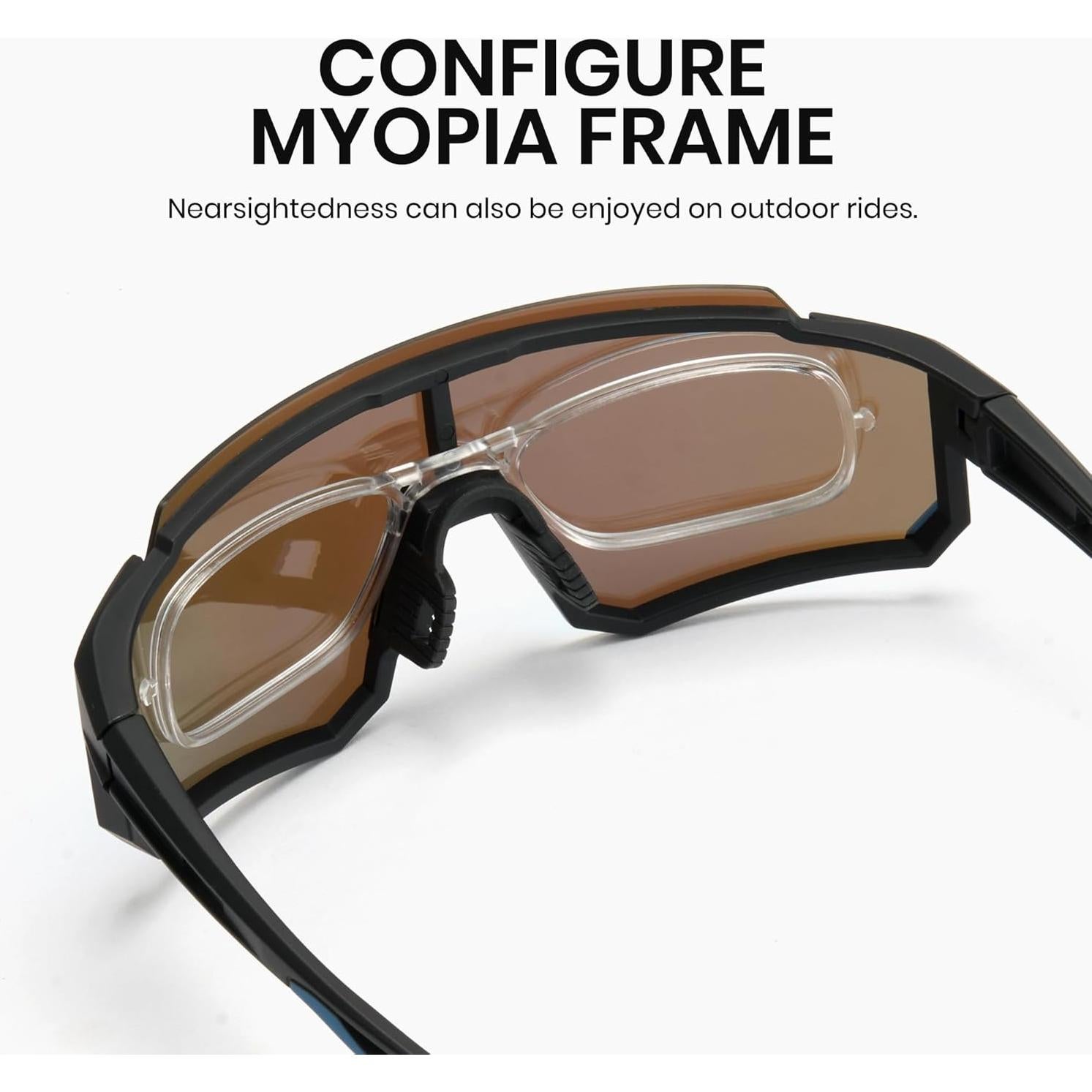 Cyxus One-Piece Lens Cycling Running Glasses for Men Women Polarized Sunglasses Lightweight Wraparound Fit for Sport P1178