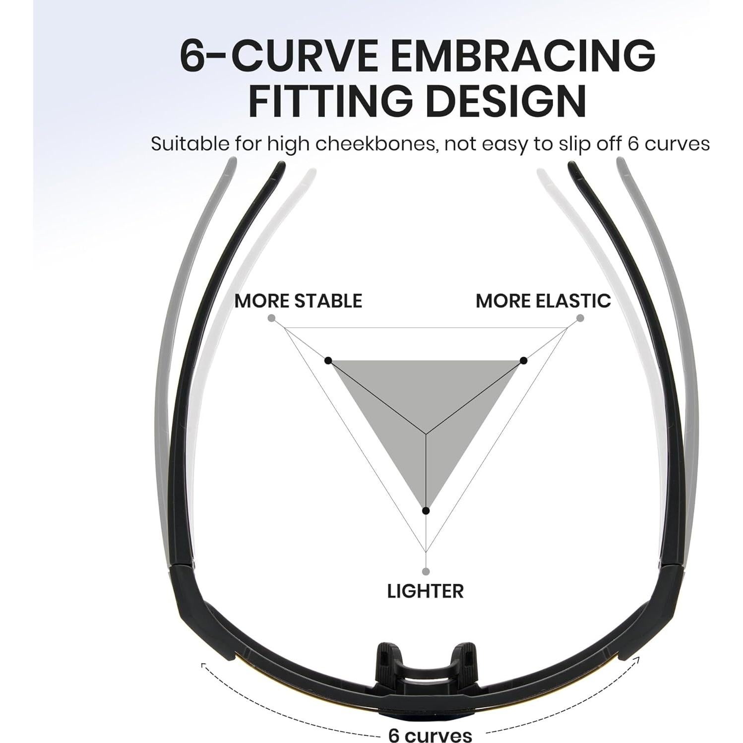 Cyxus One-Piece Lens Cycling Running Glasses for Men Women Polarized Sunglasses Lightweight Wraparound Fit for Sport P1178