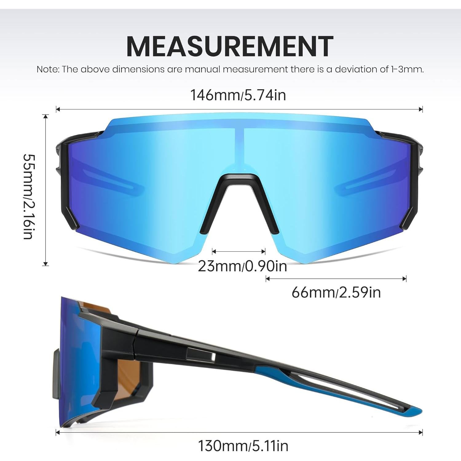 Cyxus One-Piece Lens Cycling Running Glasses for Men Women Polarized Sunglasses Lightweight Wraparound Fit for Sport P1178