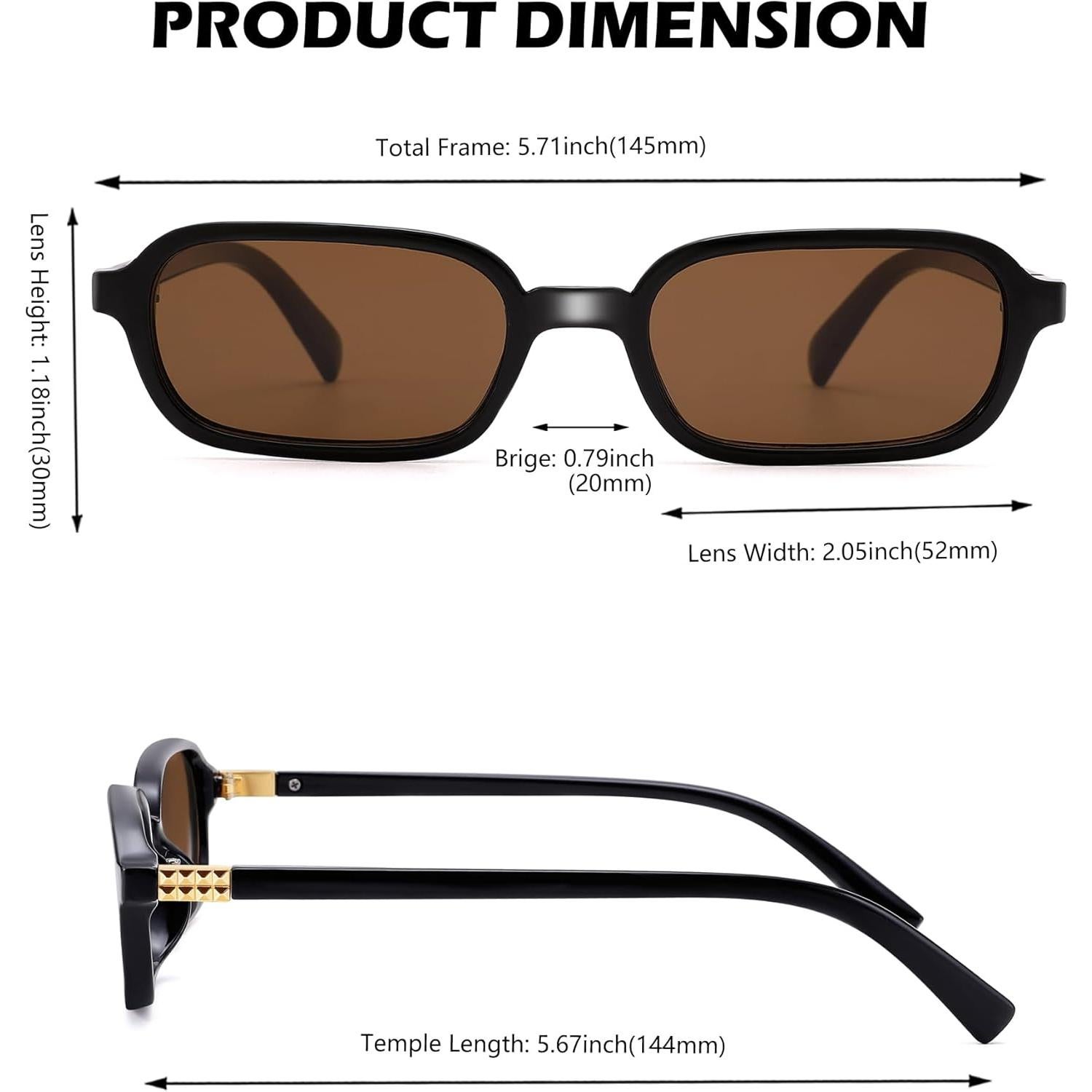 Gafas de Sol Rectangulares NULOOQ para Mujeres UV400