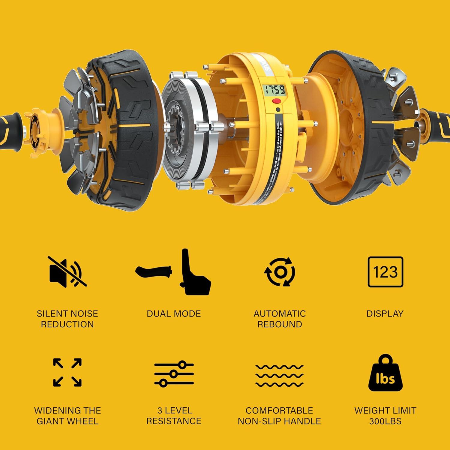 Rueda de Abdominales SNODE Doble Modo con Soporte para Codos