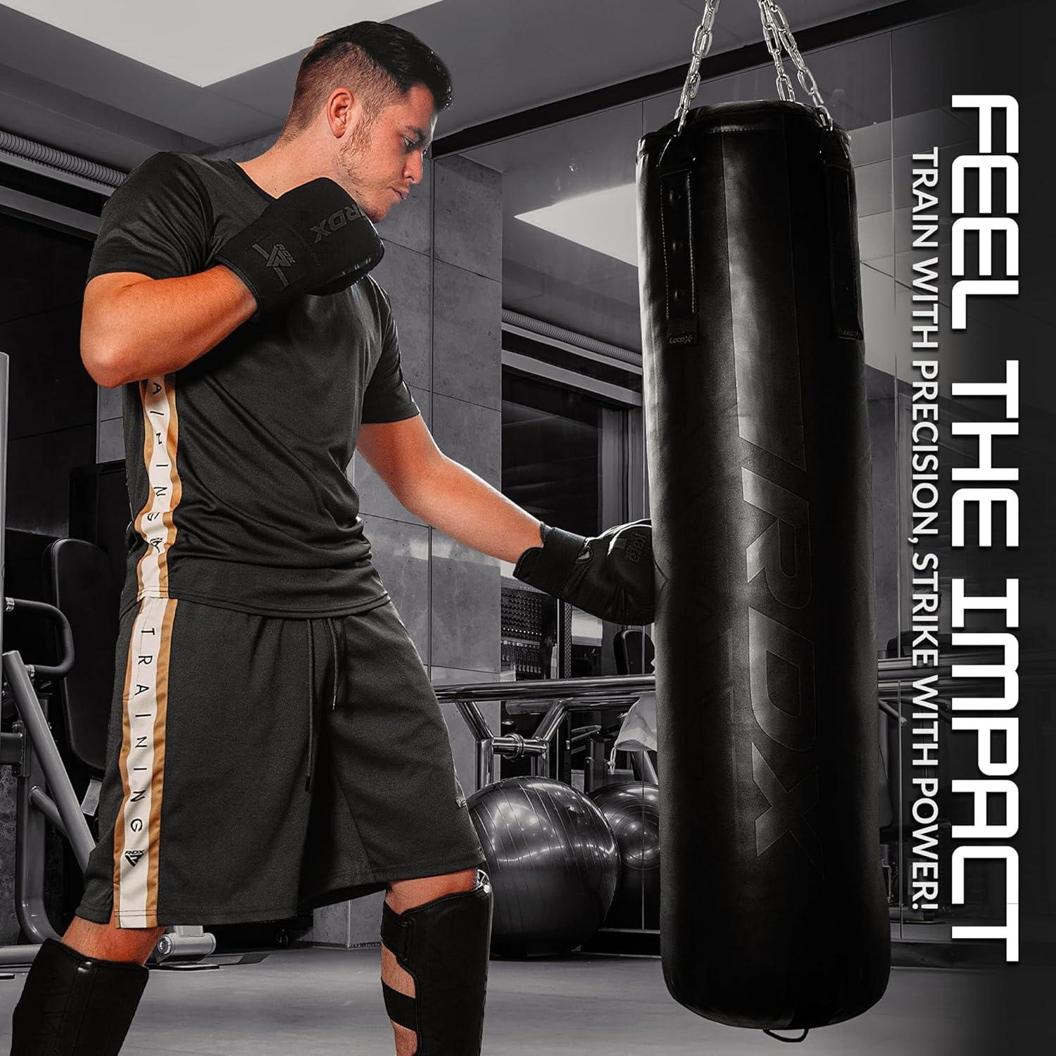 Guantes de Boxeo RDX RDX-BMR-F6MB, Cuero Maya, Medianos