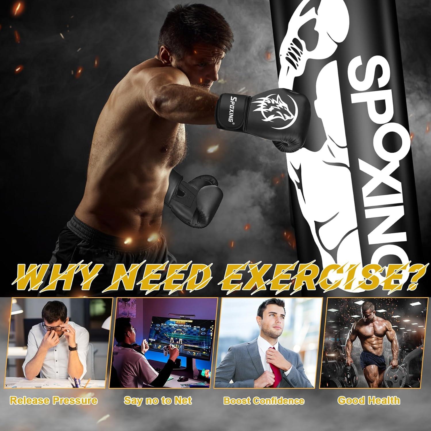 Saco de Boxeo Independiente SPOXING 70 cm con Guantes y Bomba