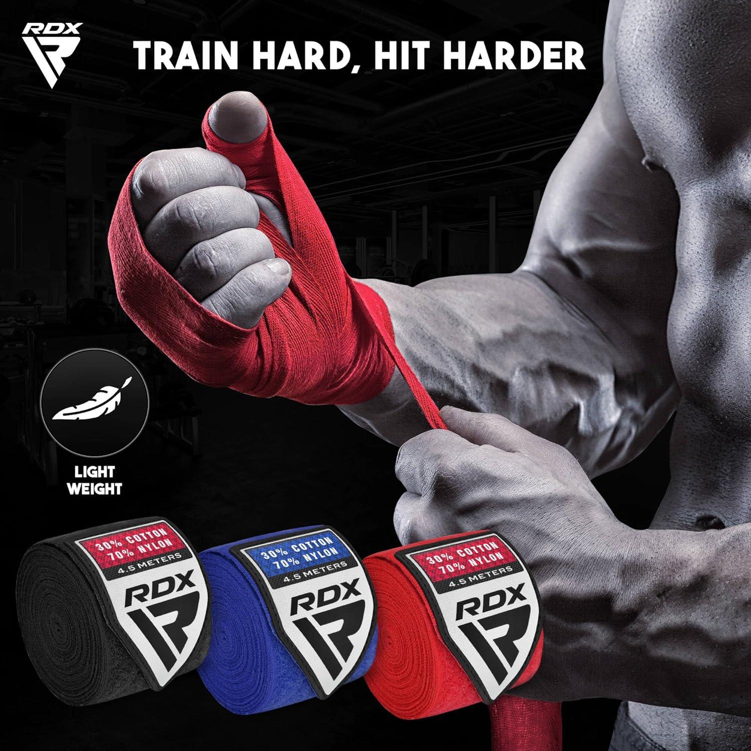 Envolturas de Mano RDX para Boxeo - Paquete de 3, 4.5m