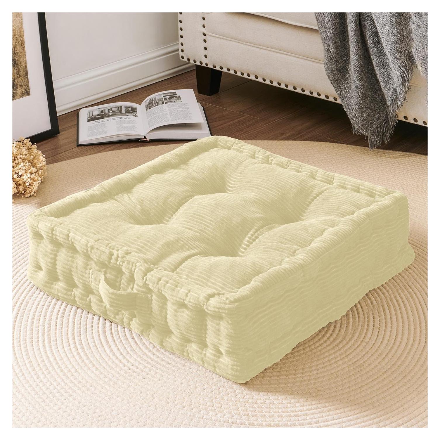 Cojín de Suelo Wellsin Cuadrado 50.8x50.8 cm Beige Acolchado