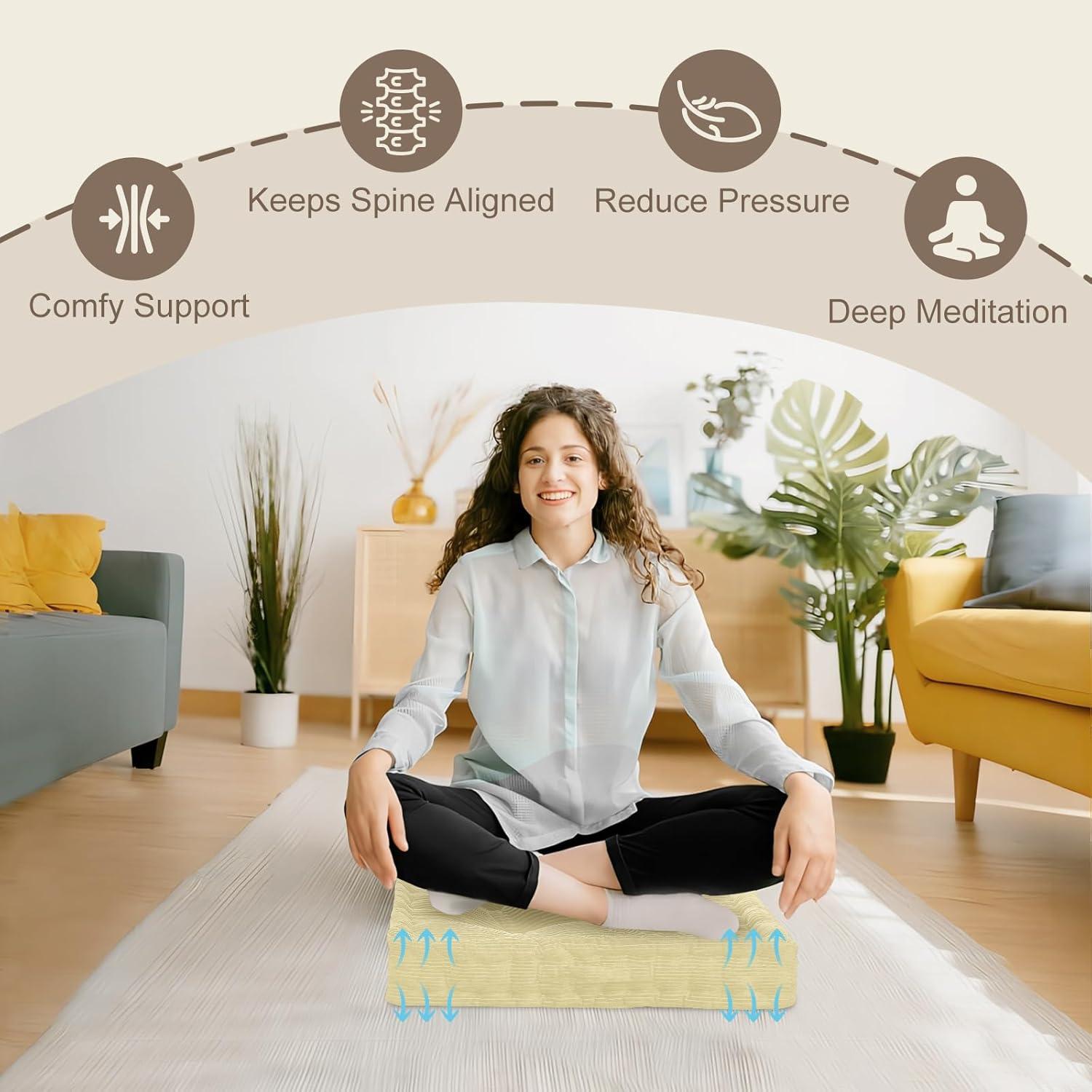 Cojín de Suelo Wellsin Cuadrado 50.8x50.8 cm Beige Acolchado