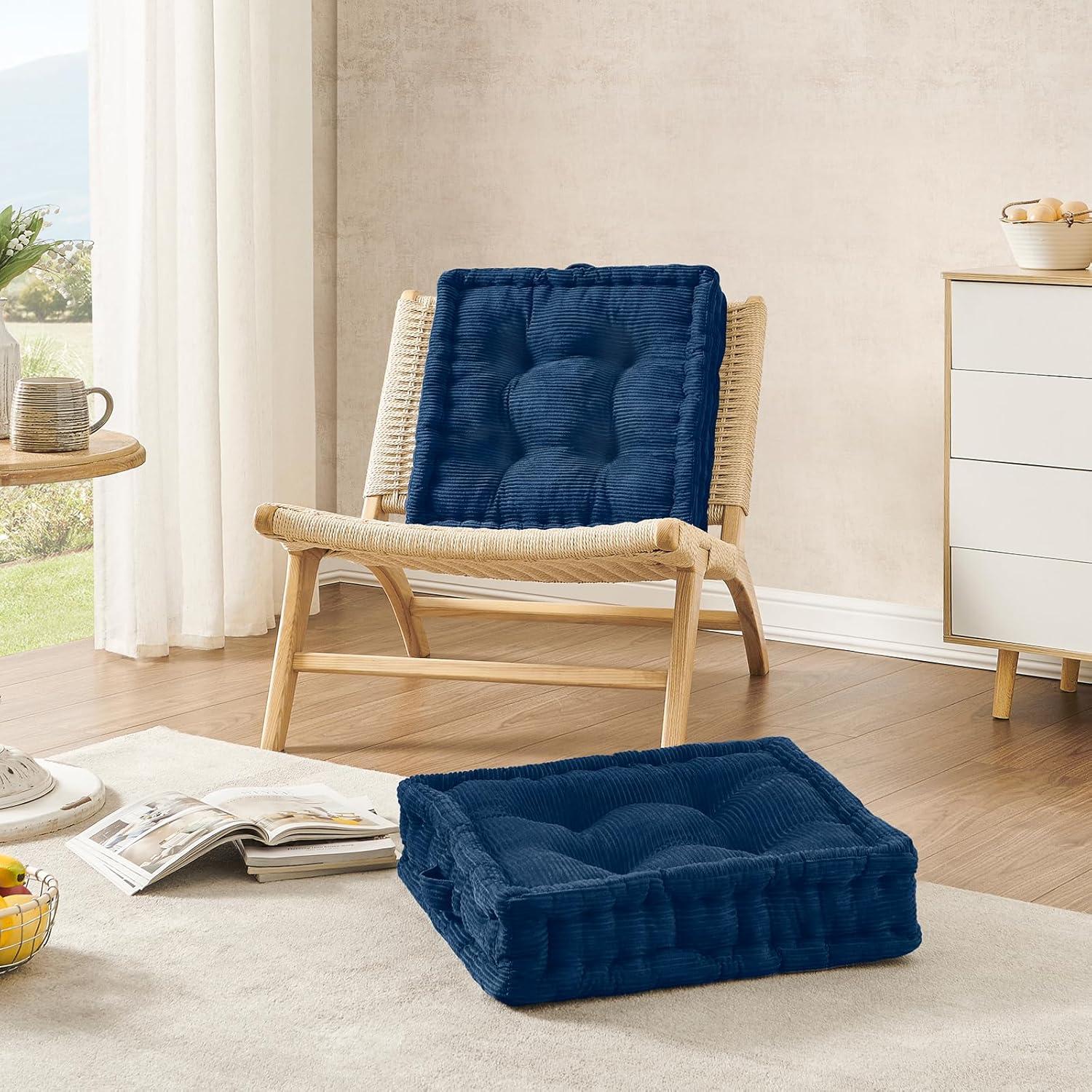 Cojín de Suelo Wellsin Cuadrado 50.8x50.8 cm Azul Marino