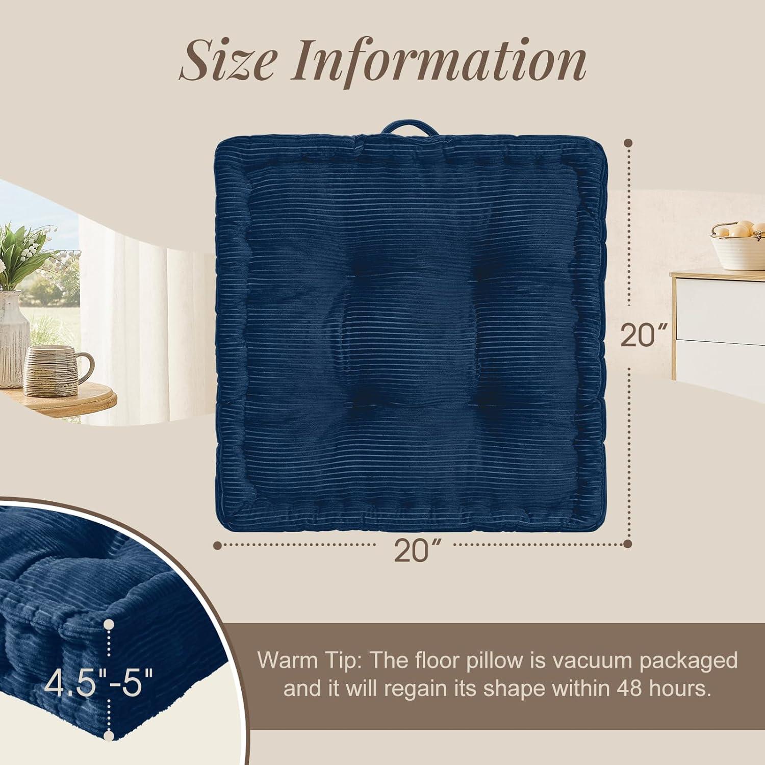 Cojín de Suelo Wellsin Cuadrado 50.8x50.8 cm Azul Marino