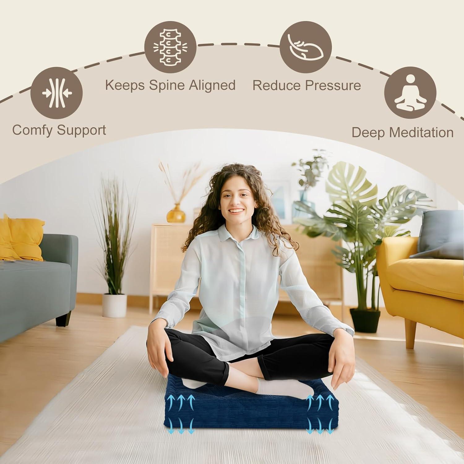 Cojín de Suelo Wellsin Cuadrado 50.8x50.8 cm Azul Marino