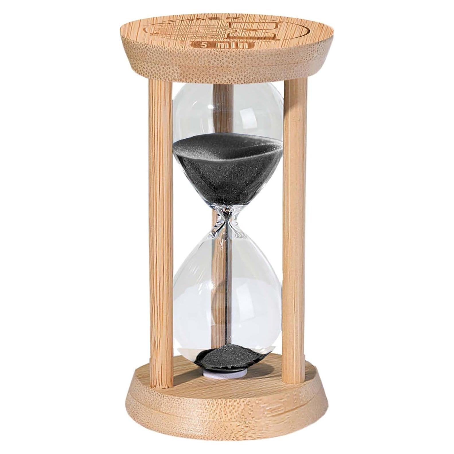 Reloj de Arena de Madera YLTIMER 5 Minutos Negro para Meditación